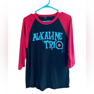 Vintage Alkaline Trio Band Raglan Shirt - Red and Black